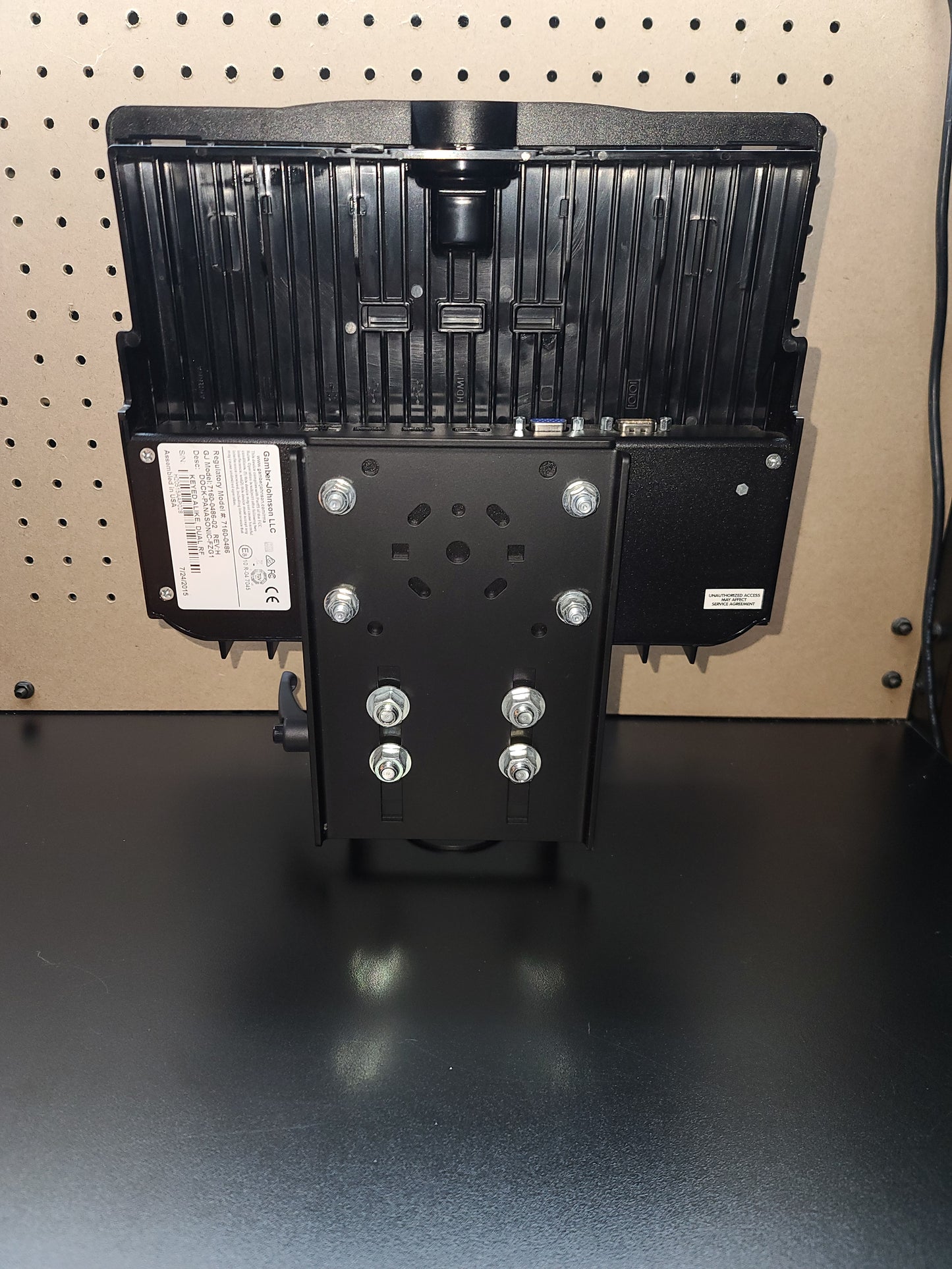 Gamber-Johnson TabCruzer Dual RF Docking Station for Panasonic ToughPad FZ-G1 & G2 with Clevis Mount 7160-0486-02 Rev H