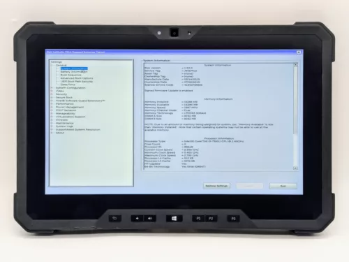Dell Rugged Extreme Latitude 7212 Rugged Tablet 16GB Memory 512GB SSD Touchscreen GPS